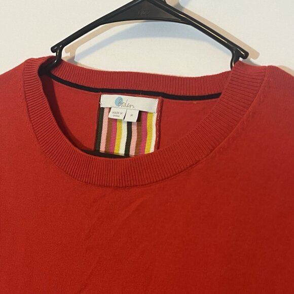 Boden Women’s Cassandra Sweater Wool/ Cotton Size Medium Red Winter Christmas - Picture 10 of 12